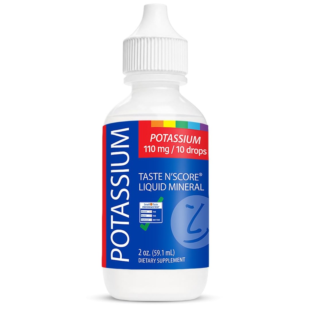 Okus N' Score Kalijev tekoči ionski mineral dodatek; 100% Pure; 110 mg; 72 Serving