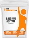 BulkSupplements.com Kalcijev acetat v prahu - Kalcijev dodatek, živilska stopnja - Pure & Gluten Free, 500mg na serviranje, 100g (3.5 oz) (Pack of 1)
