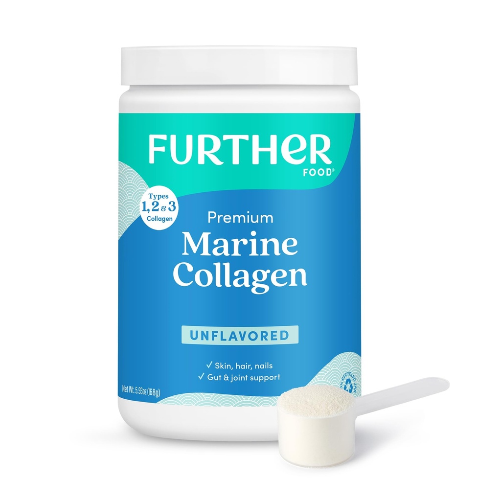 Nadaljnja hrana nearomatizirani morski kolagen peptidi v prahu, divje ribe trajnostno pridobljene, hidroliziran tip 1, 2 in 3, 12g beljakovine, 5.93 Oz