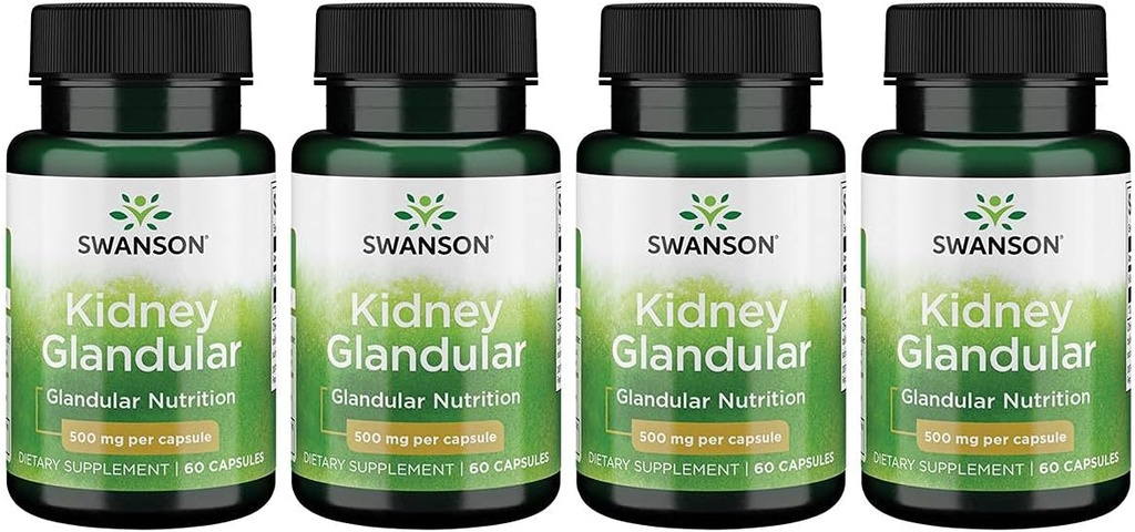 Swanson Ledvica Glandularna 500 mg 60 kapsul 4 pakiranja