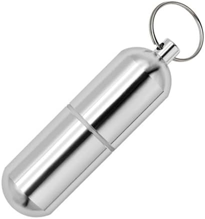 Prenosne tablete Organizator majhne tablete tablete Keychain Mini dnevne tablete zaboj zabojnik, vodoodporne kovinske tablete imetnik tablete Medicina Bottlefor dodatki, tablete, vitamini in zdravila (Velika)