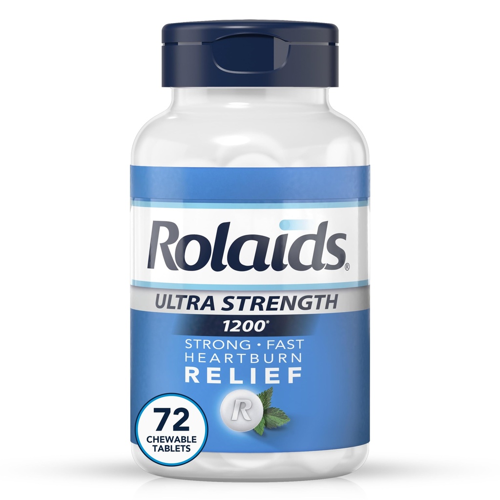 Rolaids Ultra Jakost Antacid žvečljive tablete, metin, 72-Count