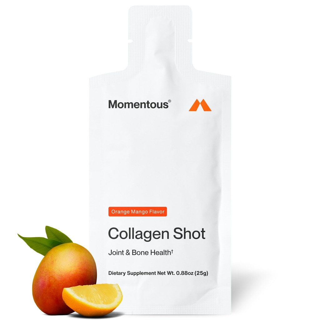 Momentni kolagen Shot dodatek - Hidroliziran goveji kolagen & vitamin C za pomoč pri podpiranju skupnih, kosti, in povezana tkiva zdravje - NSF Certified for Sport - Mango Orange - 25g / Serving - 15 Servings