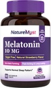 Melatonin 10 MG, hitre tablete za raztapljanje, ultra moč, nenavadna oblika, podpora spanju in miru, brez sladkorja, naravna jagodna aroma, 90 tablet