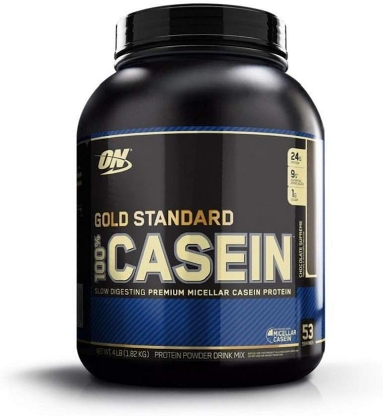 Optimum Nutrition Gold Standard 100% Micellar Kazein Protein Powder, počasno prebavljanje, pomaga vas polno, čez noč okrevanje mišic, čokoladni vrhovni, 4 Pound (Packaging May Vary)