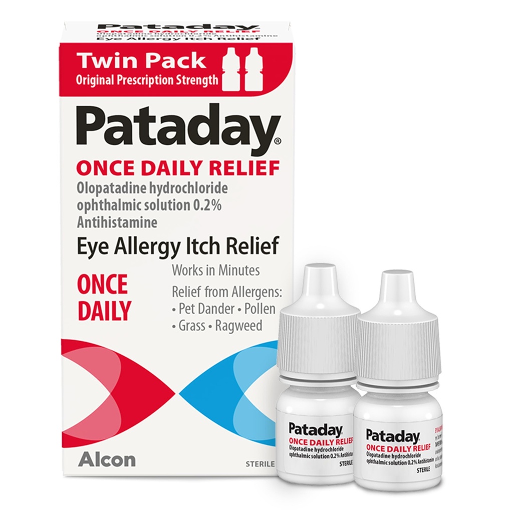 Pataday Enkrat dnevno Alergija Alergija kapljice oči Alcon, za Alergija srbečica, 2,5 ml (paket z 2)