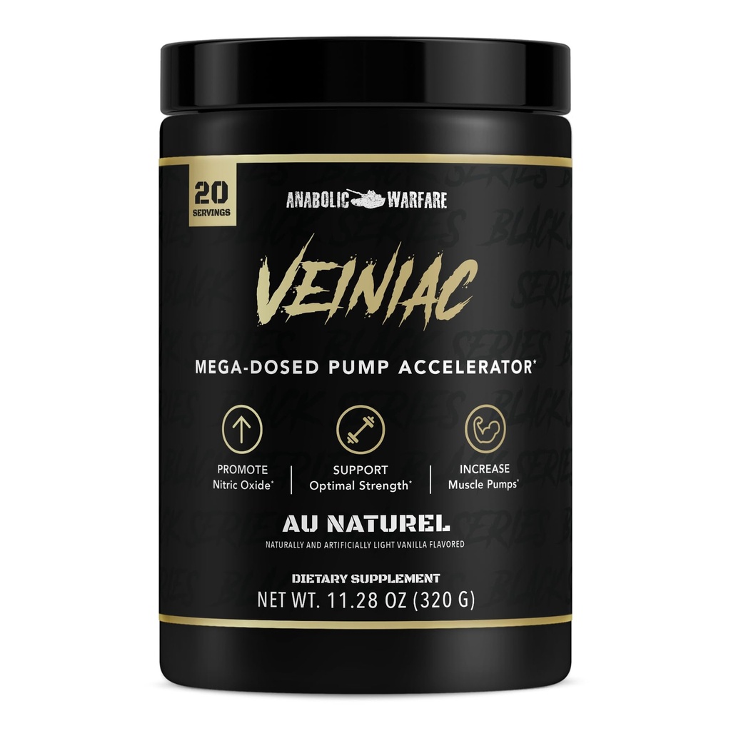 Anabolična vojna Veiniac Muscle Pump Activator dodatek Stimulant prost Pred-World z L-Citrulin, betain brezvodni, & dodan AGMASSTM, poveča dušikov oksid*, naravnih 20 Servisi