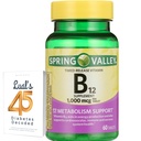 Spring Valley Timed-Release Vitamin B12 Tablete, 1000 Mcg, 60 Count, B12 Kompleks za ženske in moške paket s 45 diabetes dekodirani