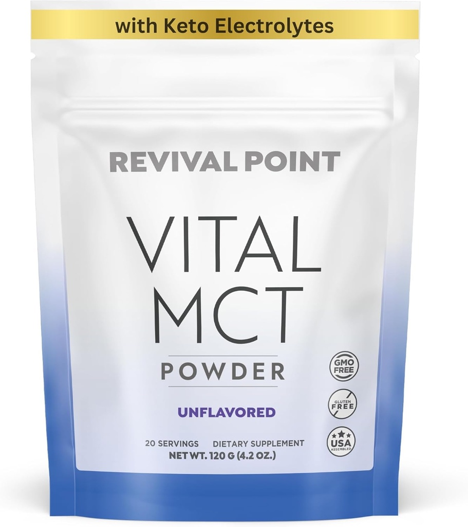 Premium nearomatizirano MCT olje v prahu s Keto Electrolytes- Creamer za kavo, čaj, in Shakes- Vključuje 15x Biorazpoložljiv kromov pikolinat, C10 in C8 MCT olje, pridobljeno iz kokosovih orehov – 120 Grams