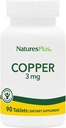NaturesPlus copper 3 mg - 90 Tablete - Podpira splošno Wellness - Gluten brez - 90 Servinges