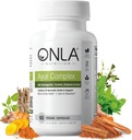 ONLA Vegan Ayurveda Zeliščni dodatki (20-v-1 Zeliščne kapsule) - Kurkuma dodatki z Ashwagandha, Cimet, Trifala, Brahmi - naravne sestavine, Zeliščni energijski dodatki (60 Cap)