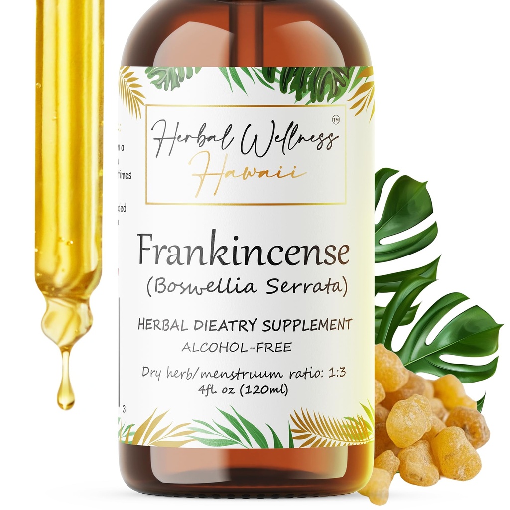 Frankincense Liquid Extract - Zeliščni Wellness dodatek, Boswellia Serrata posušena Resin Tinkture, Alkohol brez 4 Fl.oz