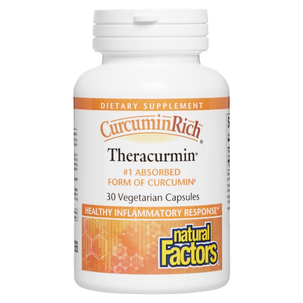Naravni dejavniki, CurcuminRich Theracurmin, 30 mg, oblikovan za boljšo absorpcijo, 30 število (paket po 1)