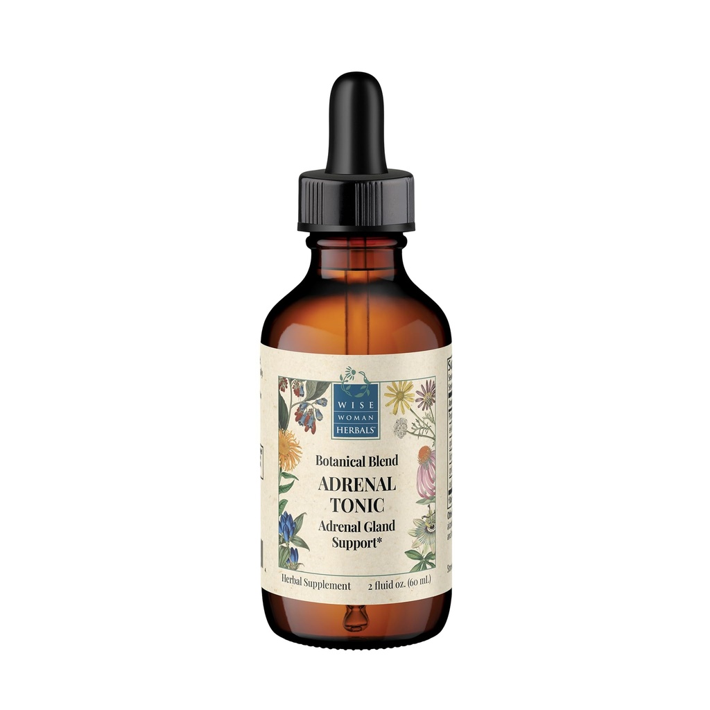 Wise Woman Zelišča Adrenal Tonic Liquid Extract, Herbal Adaptogen Mešanica z Eleuthero, Ashwagandha & Licorice, Podpira zdravo nadledvične funkcije, energije, Stamina, Stres & Focus, Non-GMO, 2 Fl Oz