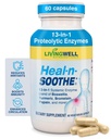 HEAL-N-SOOTHE skupne podpore dodatki - Proteolitični encimi, kot so Bromelain & Papain, z Boswellia, Kurkurji & Ginger- spodbuja beljakovinske prebavne funkcije in telo obrambo Wellness- 60 Število (1 paket)