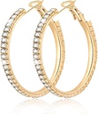 Velika velika 925 Sterling srebrni Hoop uhani za ženske Pave Crystal 14k Plated Gold Hoops Uhani za ženske tanko kubična cirkonija izjava Rhinestone nakit Non Tarnish Hypoallergenic