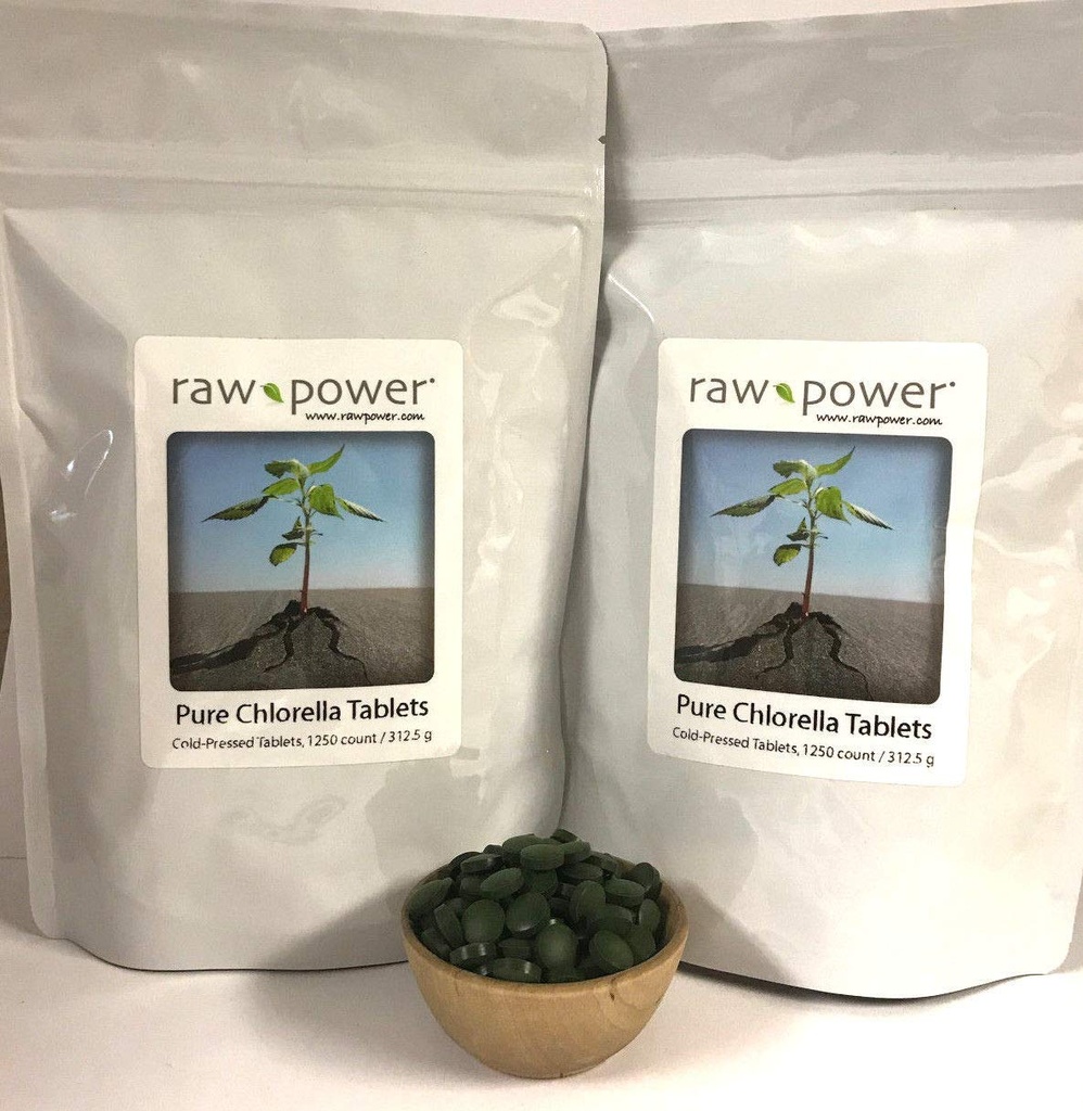 Surove tablete Power Chlorella (2500, 625g), hladne, 100% surove in čiste, iz organskih snovi