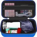 HESTECH Hard Travel Care for Asthma Inhaler for Inhaler Spacer, Mask, Inhaler Imetnik Astma Bag z mesh Pocket for Saline Solution in druge bistvene, modra (samo zadeva)