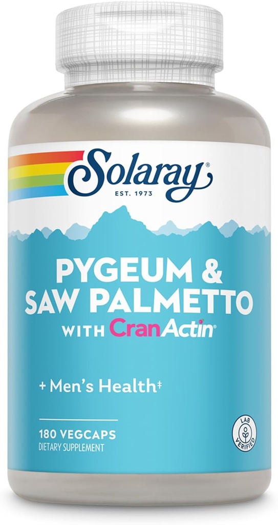 Solaray Pygeum in Saw Palmetto z dodatkom Cranactin, 180 Count