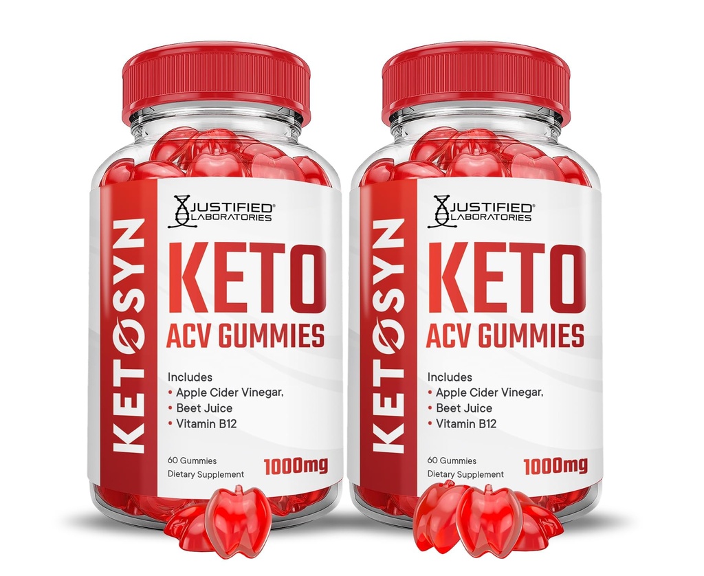 (2 paket) Ketosyn Keto ACV Gummies Napredna Formula 1000MG Ketosyn Keto Gummies Apple Cider Vinegar Oblikovan z Granit Beet Juice v prahu B12 Vegan Non GSO 120 Gummies