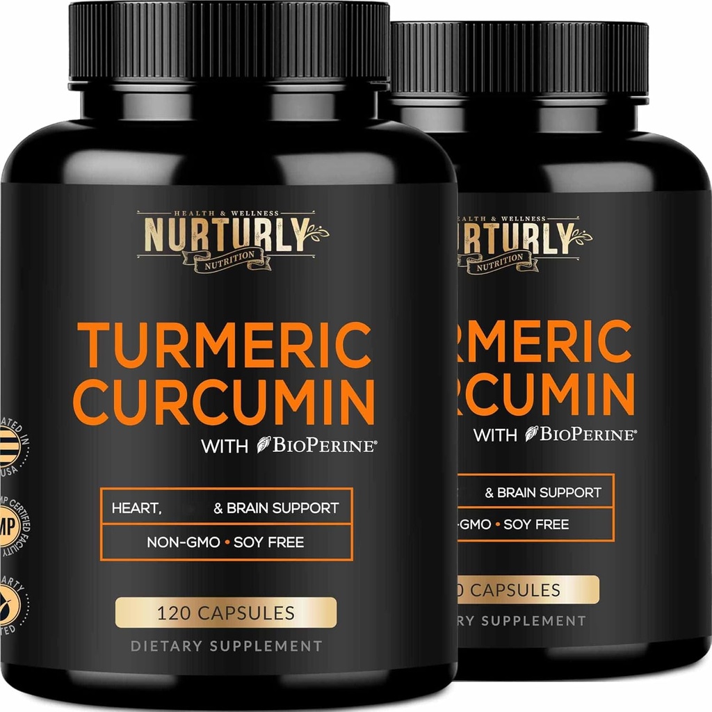 Kurkumin z BioPerin črnim poprom in 95% kurkuminoidi - visoka absorpcija Kurkumin dopolnila 1300mg za zdravje Health - ne-GMO, Gluten prosti - 240 Kapsule