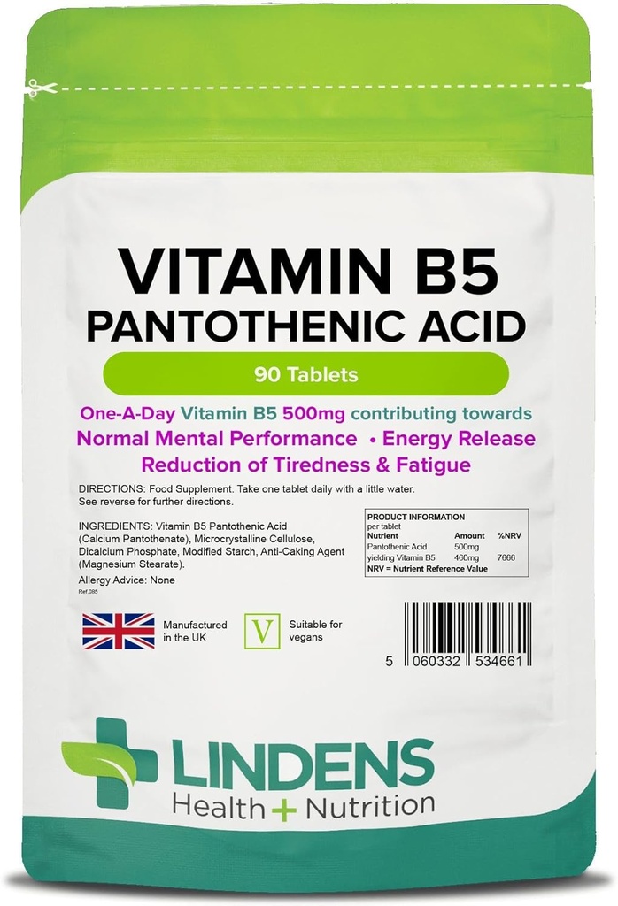 Lindens vitamin B-5 B5 100 x 460 mg tablete (pantotenska kislina)