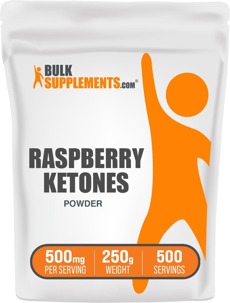 BulkSupplements.com Raspberry Ketones Powder - Raspberry Ketones dodatek, Antioksidant Vir - za energetsko podporo, Gluten Free, 500mg na Serving, 250g (8.8 oz) (Pack of 1)
