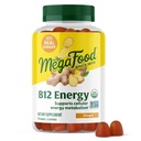 MegaFood Vitamin B12 Energy Gummies - Vegan - Z metil B12 Vitamini za podporo Celularna proizvodnja energije - Ginger - Dnevni vitamin B12 dodatek - USDA Organic - 70 Gummies, 35 Servings