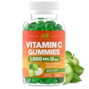 Vitamin C Gumies 1000mg za odrasle in otroke - največja moč žvečljiva Imunska podpora, kolagenska podpora - Sour Green Apple Flavor - Gluten Free, Non-GMO, Vegetarian - 90 Gummies (30 strežb)