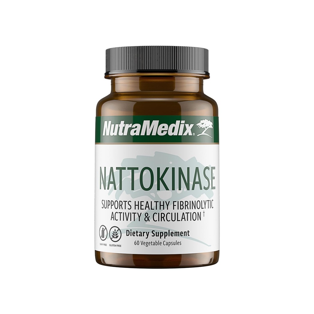 NutraMedix Nattokinase Supplement - Nattokinase 2000 FU na serviranje - oblikovano za podporo zdravju in zdrave cirkulacije srca - Gluten + Dairy-free (60 kapsul)