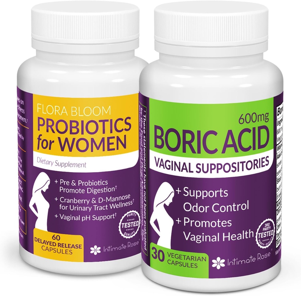 Save 10% na Feminine Wellness Bundle – Boric Acid Suppositorys & Vaginal Probiotics za pH ravnovesje in intimate Care