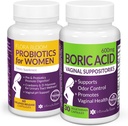 Save 10% na Feminine Wellness Bundle – Boric Acid Suppositorys & Vaginal Probiotics za pH ravnovesje in intimate Care