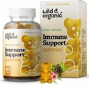 Wild & Organic Imuno Support Gumies - Elderberry 1000mg & Vitamin C 500mg - Naravni Imuno Support - Veganski Immunity Gumies z vitaminom C D cink - 60 Count