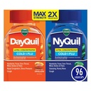 Vicks DayQuil & NyQuil Ultra koncentrirana Liquicaps so-pack, Cold & Flu Medicine, Močen multi-simptom dan in nočna olajšava za glavobol, zvišana telesna temperatura, boleče grlo, manjše bolečine in kašelj, 96ct