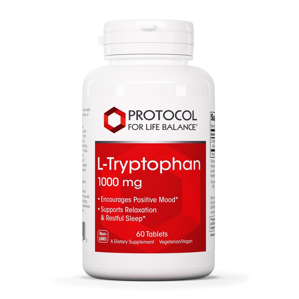 PROTOKOL ZA ŽIVLJENJSKO BILANCE L-Triptofan 1000mg - Podpora za spanje spodbuja sprostitev - 60 zavihkov