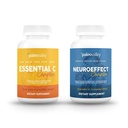 Paleovalley NeuroEffect + Essential C Complex Bundle - izvleček kave iz nevro gob, Vitamin C Dodatek 450g Fokus, Spomin, Energija, Imunska podpora, Organic Superfoods