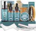 Beardov komplet za moške W/Straight Razor, 2 PAKIRANJE Beardovo olje, pranje, balzam, Brush, Comb, Škarje Moški Rojstni dan Božična darila za moške Fantov mož Beard Trimming komplet