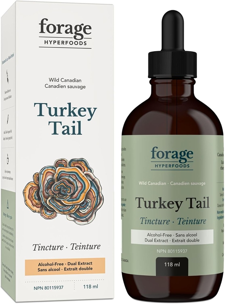 Krma Hyperfoods- Alkohol-free Canadian Wild Turkey Repa gobe Superfood Tekoči dodatek ekstrakt Tinkture, Vegan, Non-GMO, Imunski sistem in Gut Health Support, 118ML