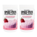 NaturesPlus SPIRU-TEIN, Jagoda - 1,2 lbs, Pakiranje 2 - Rastlinsko na bazi beljakovin Shake - Non-GMO, Vegetarian, Gluten Free - 32 Skupno serviranje