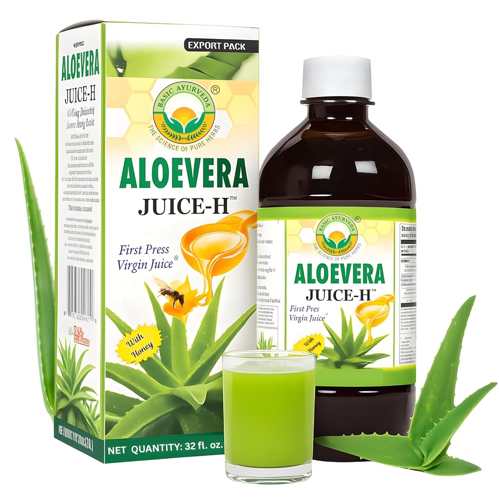 OSNOVNA AYURVEDA Aloe Vera Juice z medom 32.46 Fl Oz (960ml) 