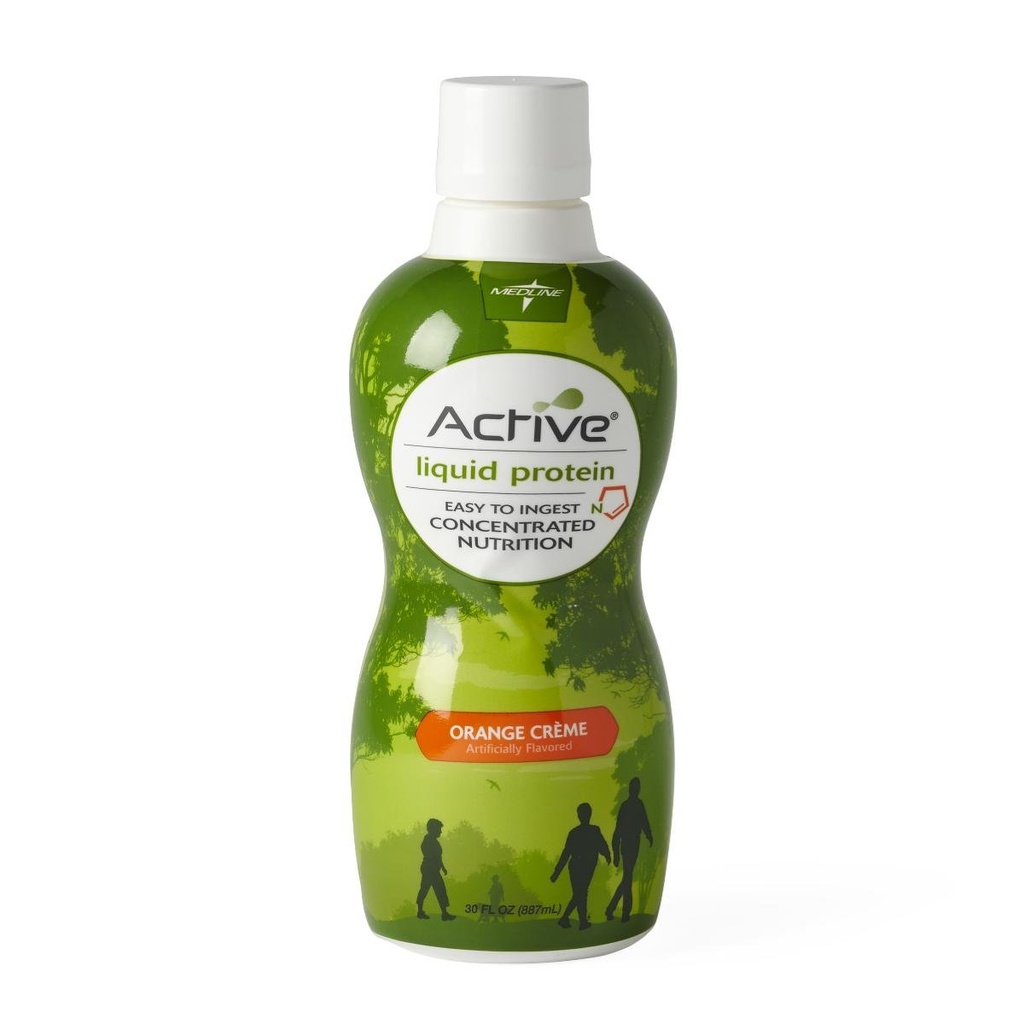Medline Active Liquid Protein Nutritional Supplement, Orange Cream, High Protein Boost, 32 oz. Plastenka, pakiranje po 4