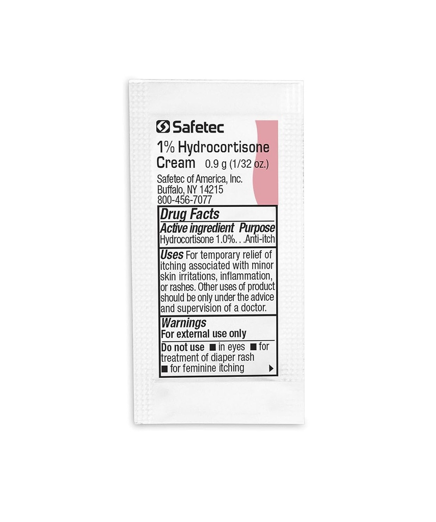 Safetec Hydrocortison 1% Krema.9 g. vrečka (paket za bulk - 2000 count)