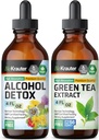 BIO KRAUTER Alkohol Detox Tinkture 4 Fl. Oz. & Zeleni čaj ekstrakt Tinktura 4 Fl. Oz.