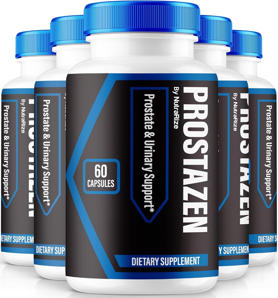 NutraRize (5 paketov) Prostazen Kapsule, Uradna Prostazen tablete za podporo Prostate Zdravje, Prostazen Plus Premium Formula, Prostazen za zdravo prostato, Prosta Zen Pastillas Pregled (300 kapsul)