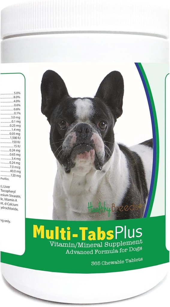 Zdrave pasme Francoski Bulldog Multi-Tabs Plus Žvečljive tablete 365 Število