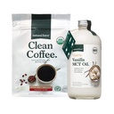 Naravna sila Ekološka čista kava + Kremna Vanilla MCT Oil Bundle – Aromatizirana MCT Creamer & Mold & Mycotoksin Free Coffee – Ne-GMO, Keto, Paleo in Vegan - 12 Oz Bag in 16 Oz Steklena steklenica