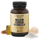 I Am Joy co. Ormus Shilajit Lion's Mane - Ultimate Brain Power! Monoatomic 24k Gold - The Only Blend of Its Kind for Energy, Memory, & Focus - 60 Vegan Capsules