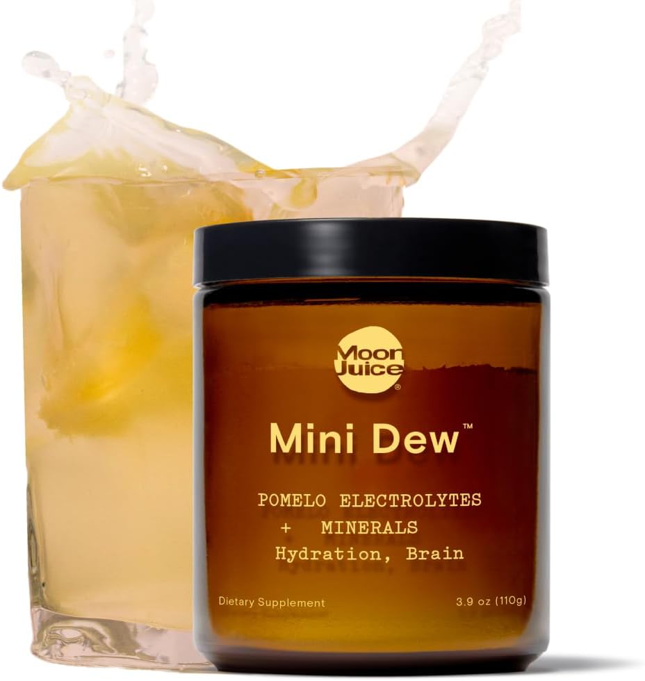 Moon Juice Mini Dew Elektroliti v prahu - Brez sladkorja Minerali & Hidracija elektrolitov v prahu za takojšnjo hidracijo in podporo možganov - Magnezij, Kalcij, Kalij, Roza sol, Pomelo, 30 Serving