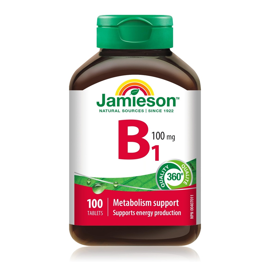 Jamieson Vitamin B1 (Thiamin) 100 mg, 100 tablet