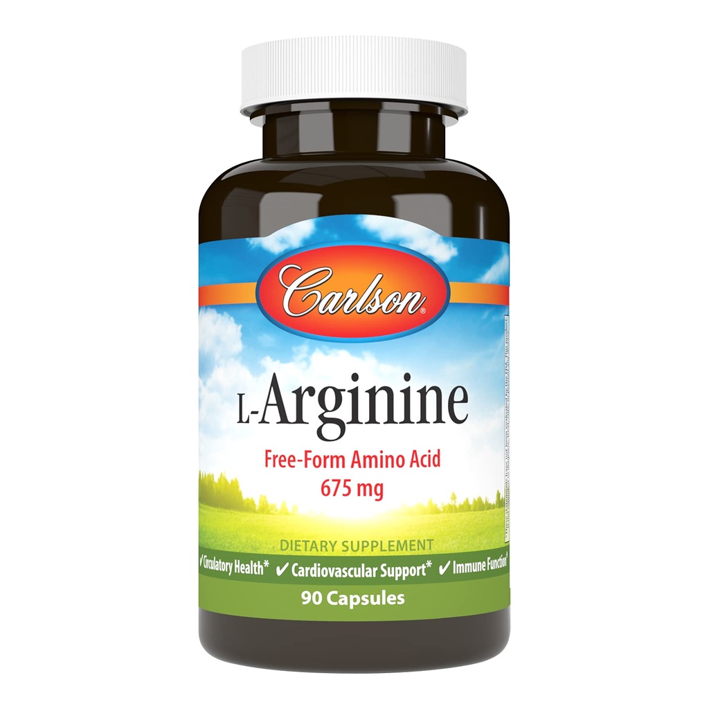 Carlson - L- arginin, 675 mg, spodbuja zdravo cirkulacijo in kardiovaskularni sistem, 90 kapsul